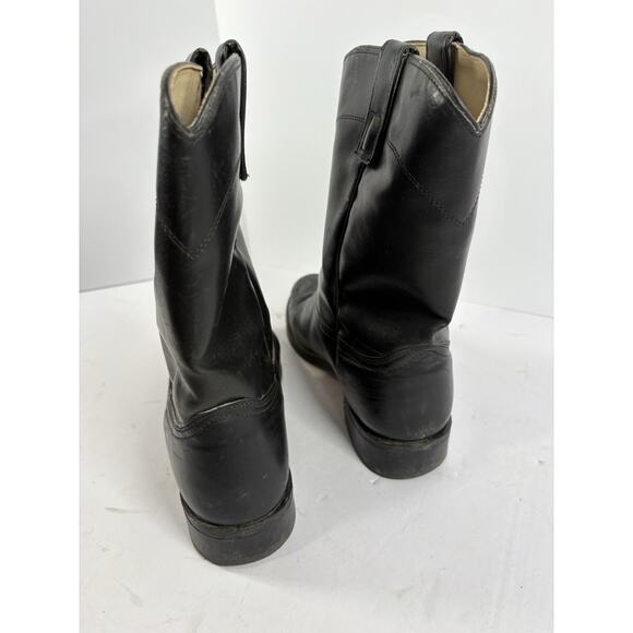 Roy Cooper Boots Mens 11D Black Leather Western USA 54187